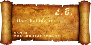 Liber Belián névjegykártya